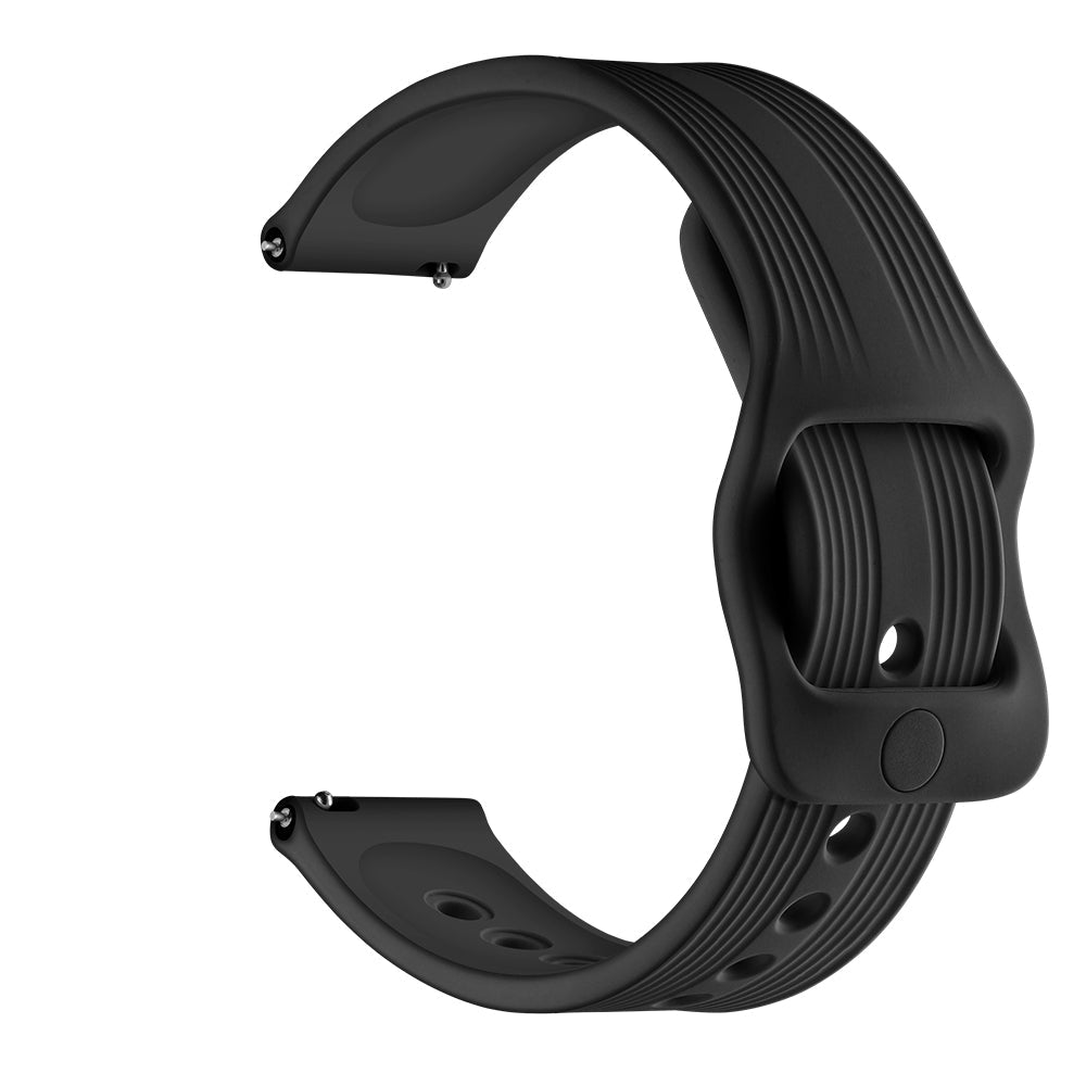 SYSTEM-S Armband flexibel aus Silikon 22mm für Samsung Galaxy Watch 4 Smartwatch Schwarz