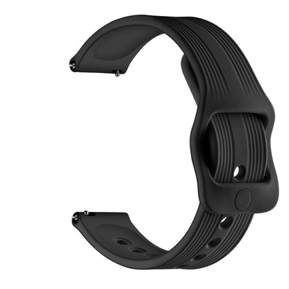 SYSTEM-S Armband flexibel aus Silikon 22mm für Samsung Galaxy Watch 4 Smartwatch Schwarz