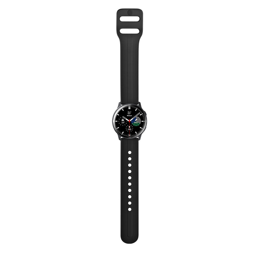 SYSTEM-S Armband flexibel aus Silikon 22mm für Samsung Galaxy Watch 4 Smartwatch Schwarz