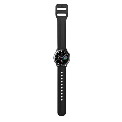SYSTEM-S Armband flexibel aus Silikon 22mm für Samsung Galaxy Watch 4 Smartwatch Schwarz