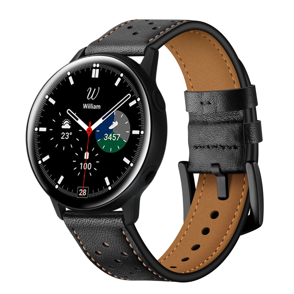 SYSTEM-S Armband flexibel aus Silikon 20mm für Samsung Galaxy Watch 4 Smartwatch Schwarz