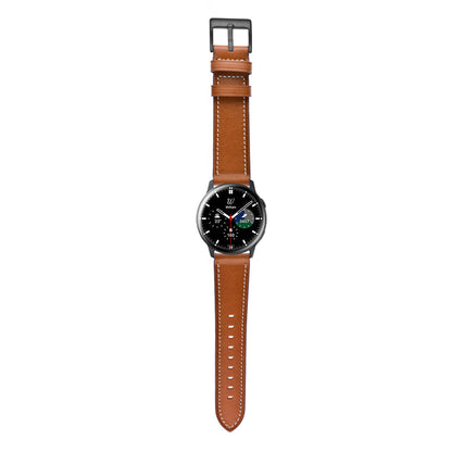 SYSTEM-S Armband flexibel aus Silikon 20mm für Samsung Galaxy Watch 4 Smartwatch Braun