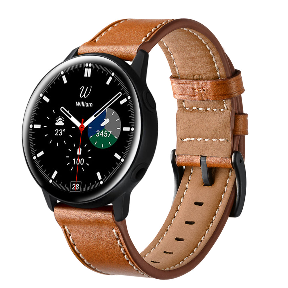 SYSTEM-S Armband flexibel aus Silikon 20mm für Samsung Galaxy Watch 4 Smartwatch Braun