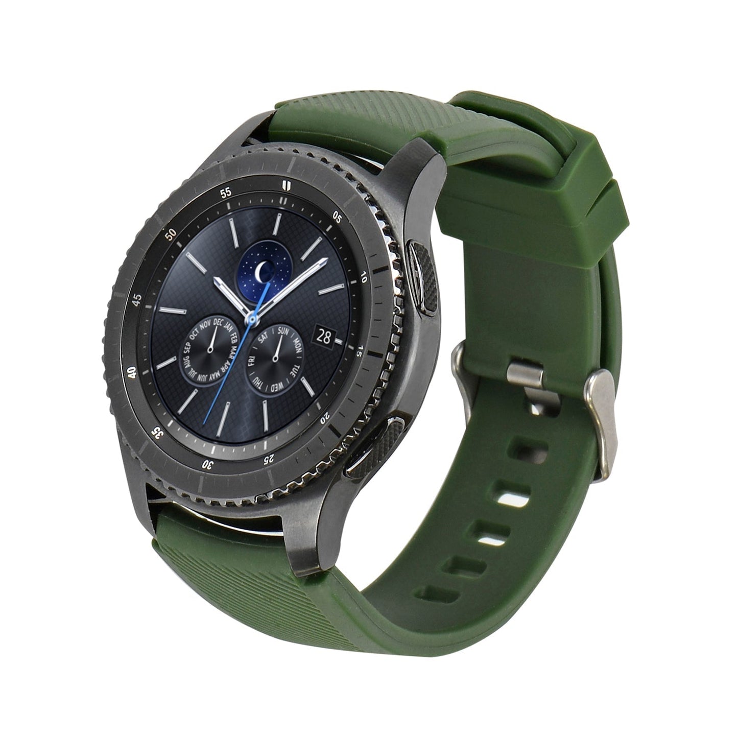 SYSTEM-S Armband flexibel aus Silikon 22mm für Samsung Gear S3 Smartwatch in Grün