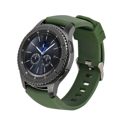 SYSTEM-S Armband flexibel aus Silikon 22mm für Samsung Gear S3 Smartwatch in Grün
