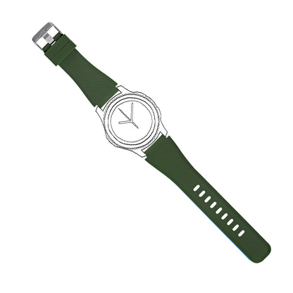 SYSTEM-S Armband flexibel aus Silikon 22mm für Samsung Gear S3 Smartwatch in Grün