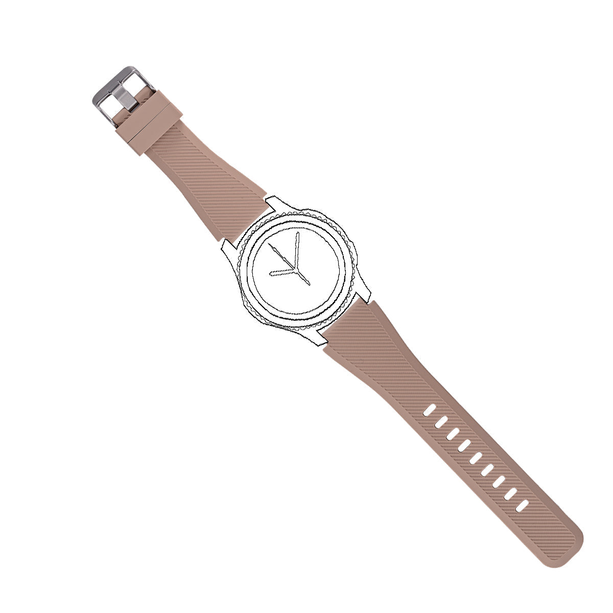 SYSTEM-S Armband flexibel aus Silikon 22mm für Samsung Gear S3 Smartwatch in Hellbraun