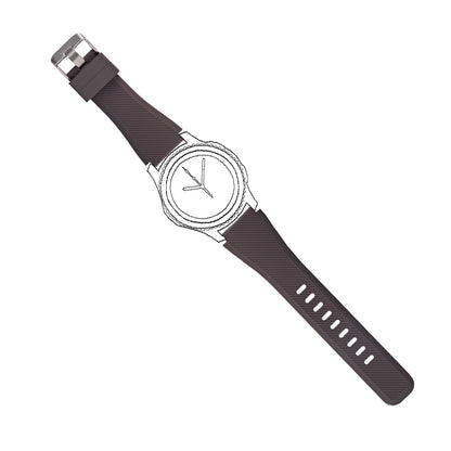SYSTEM-S Armband flexibel aus Silikon 22mm für Samsung Gear S3 Smartwatch in Braun