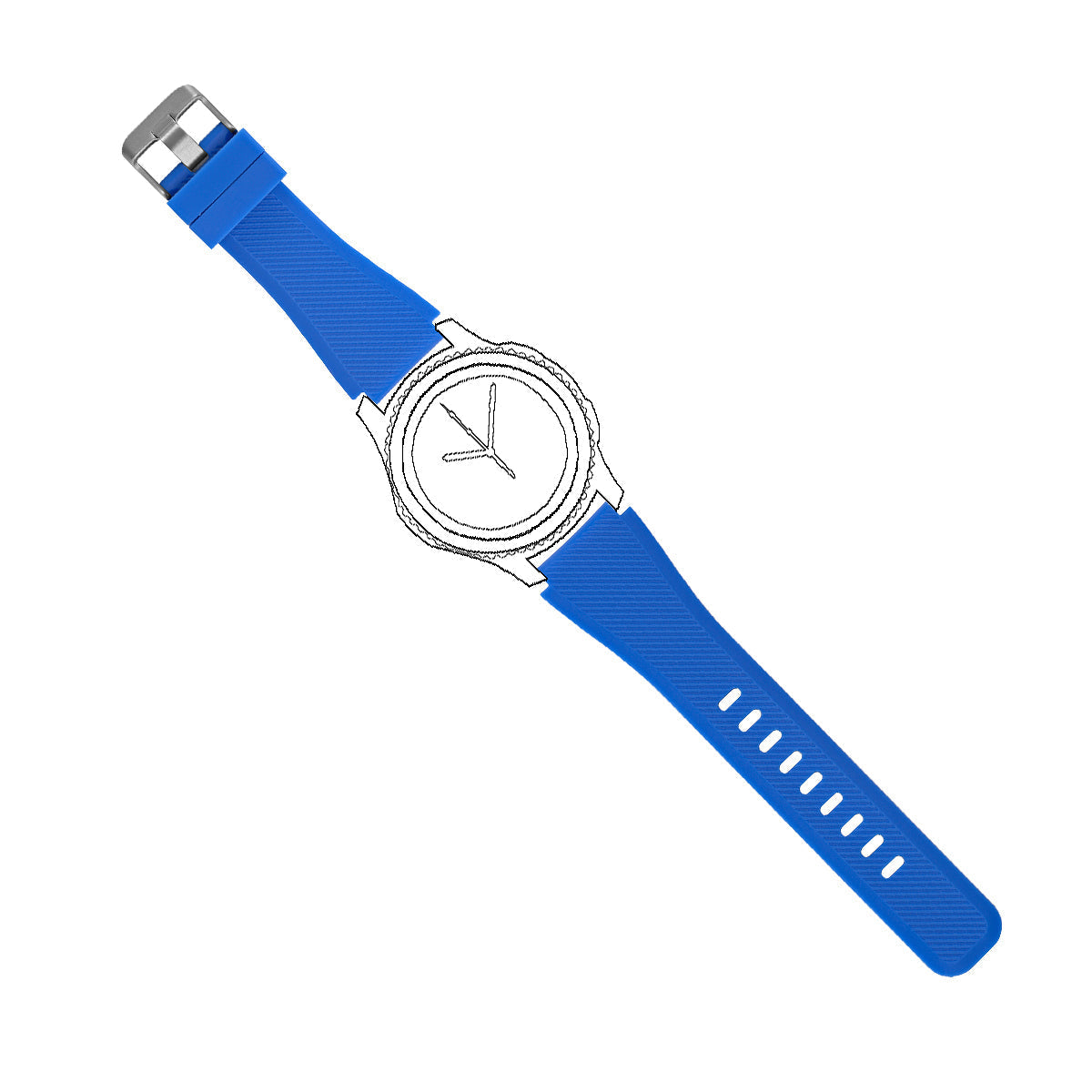 SYSTEM-S Armband flexibel aus Silikon 22mm für Samsung Gear S3 Smartwatch in Blau