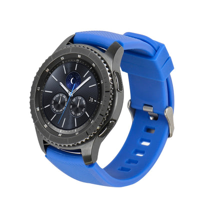 SYSTEM-S Armband flexibel aus Silikon 22mm für Samsung Gear S3 Smartwatch in Blau