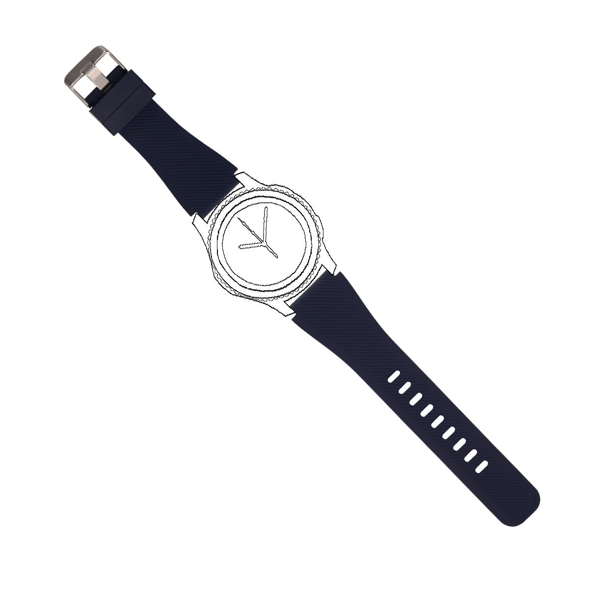 SYSTEM-S Armband flexibel aus Silikon 20mm für Huawei Watch 2 Smartwatch Dunkelblau