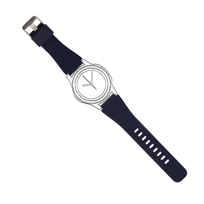 SYSTEM-S Armband flexibel aus Silikon 20mm für Huawei Watch 2 Smartwatch Dunkelblau