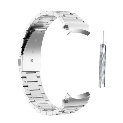 SYSTEM-S Armband 22 mm aus rostfreiem Stahl mit Kippfaltschließe für Smartwatch in Grau