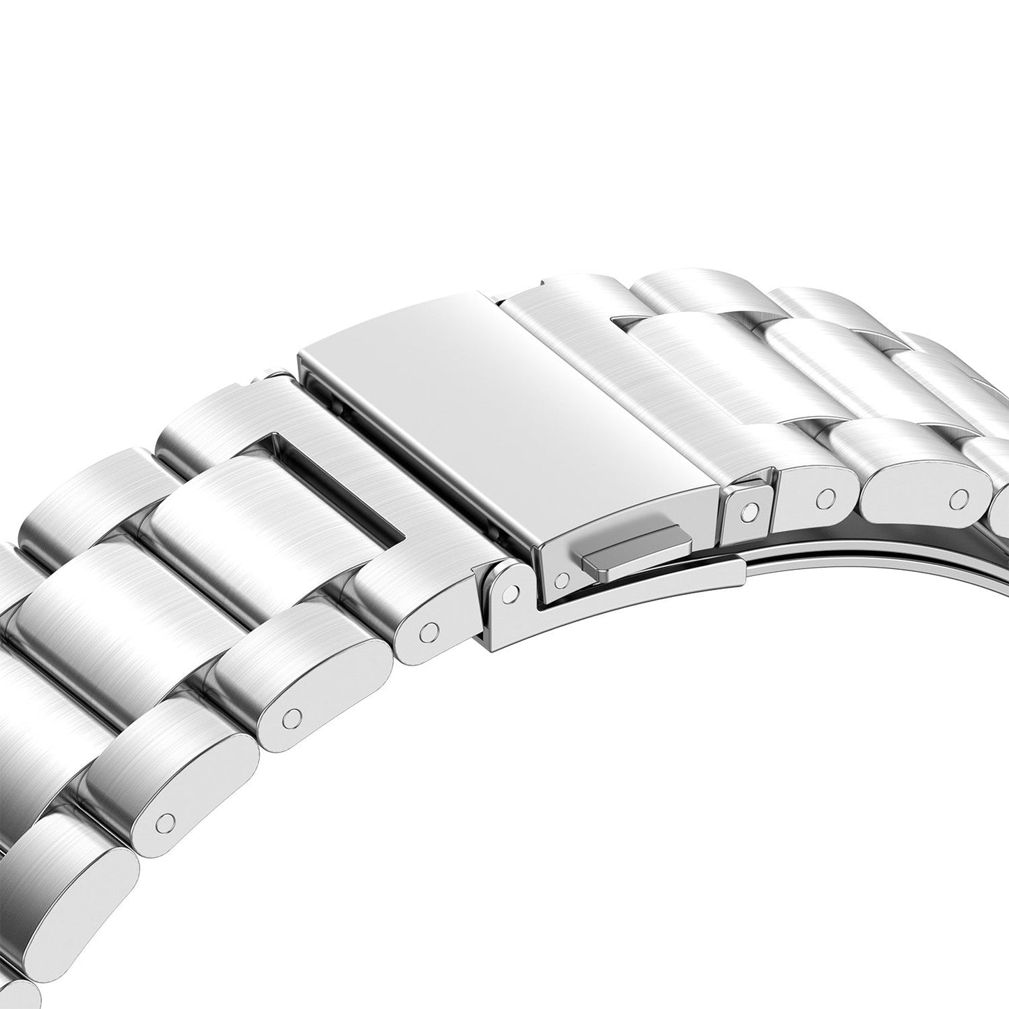 SYSTEM-S Armband 22 mm aus rostfreiem Stahl mit Kippfaltschließe für Smartwatch in Grau