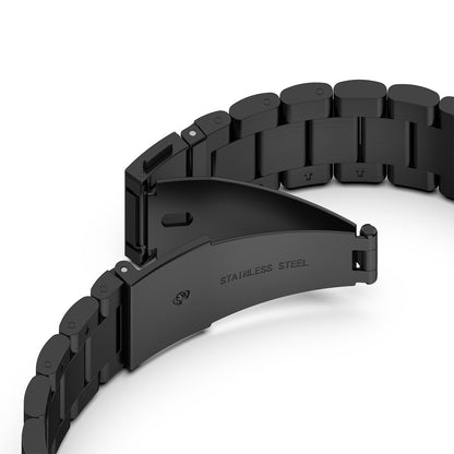 SYSTEM-S 22mm stainless steel bracelet with folding clasp for Smartwatch in black