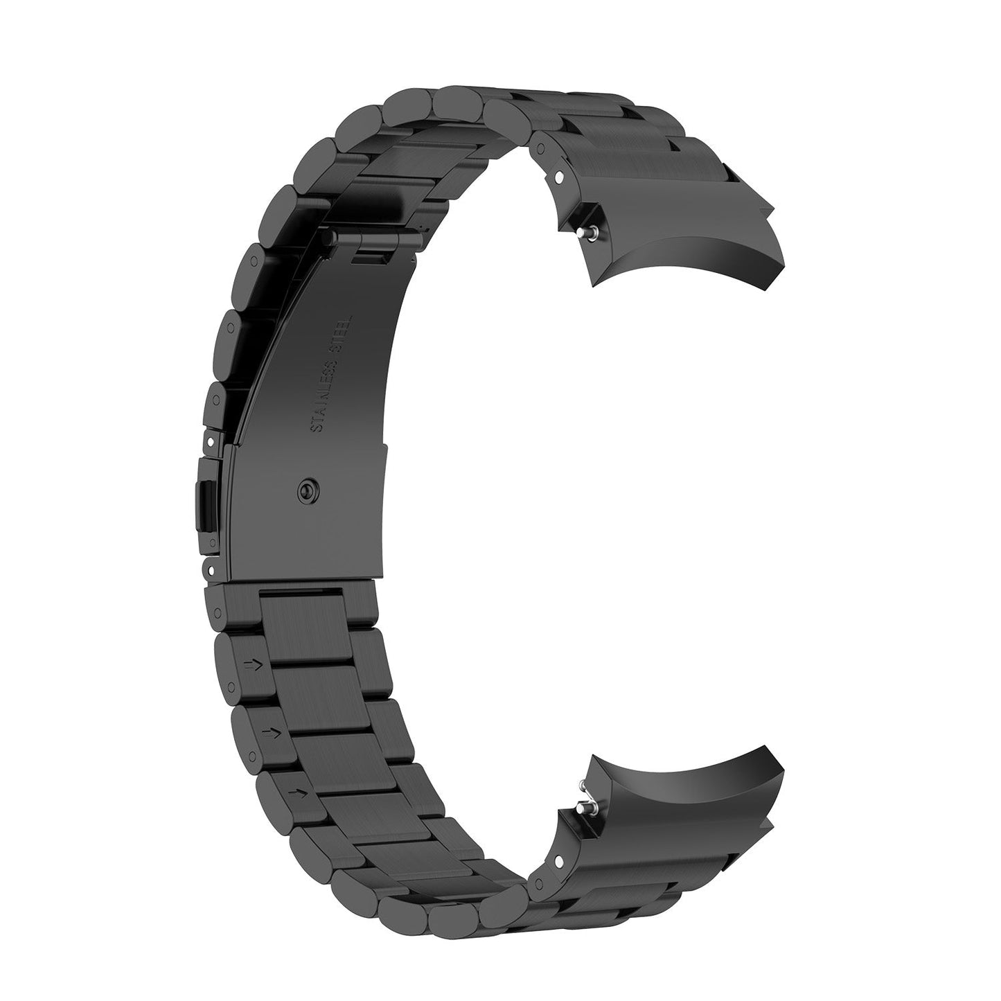 SYSTEM-S 22mm stainless steel bracelet with folding clasp for Smartwatch in black
