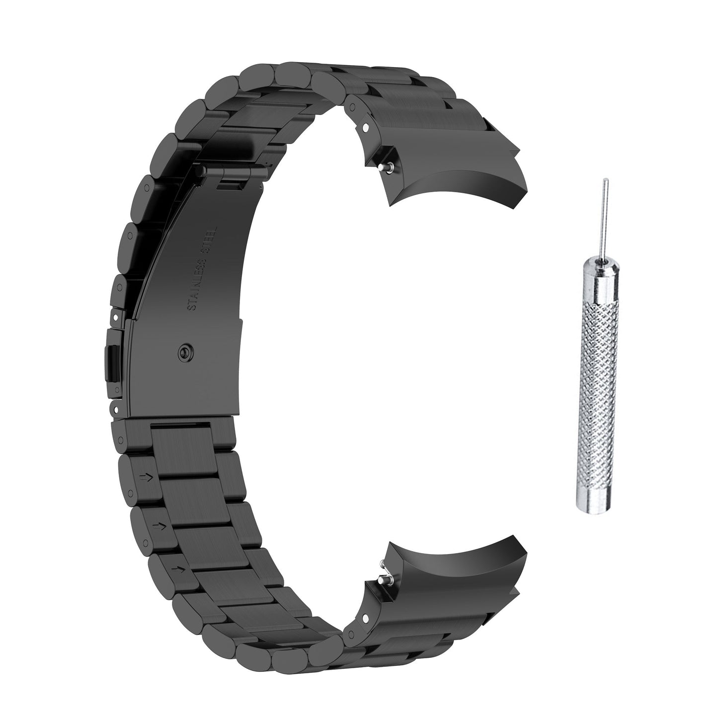 SYSTEM-S 22mm stainless steel bracelet with folding clasp for Smartwatch in black