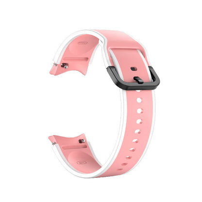 SYSTEM-S Armband 20 mm aus Silikon für Samsung Galaxy Watch 5 4 Smartwatch Neon Schwarz