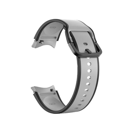 SYSTEM-S Armband 20 mm aus Silikon für Samsung Galaxy Watch 5 4 Smartwatch Schwarz Grau