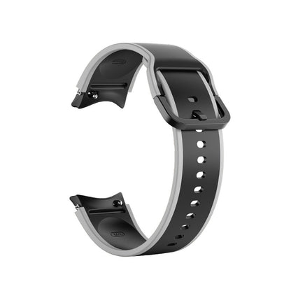 SYSTEM-S Armband 20 mm aus Silikon für Samsung Galaxy Watch 5 4 Smartwatch Grau Schwarz