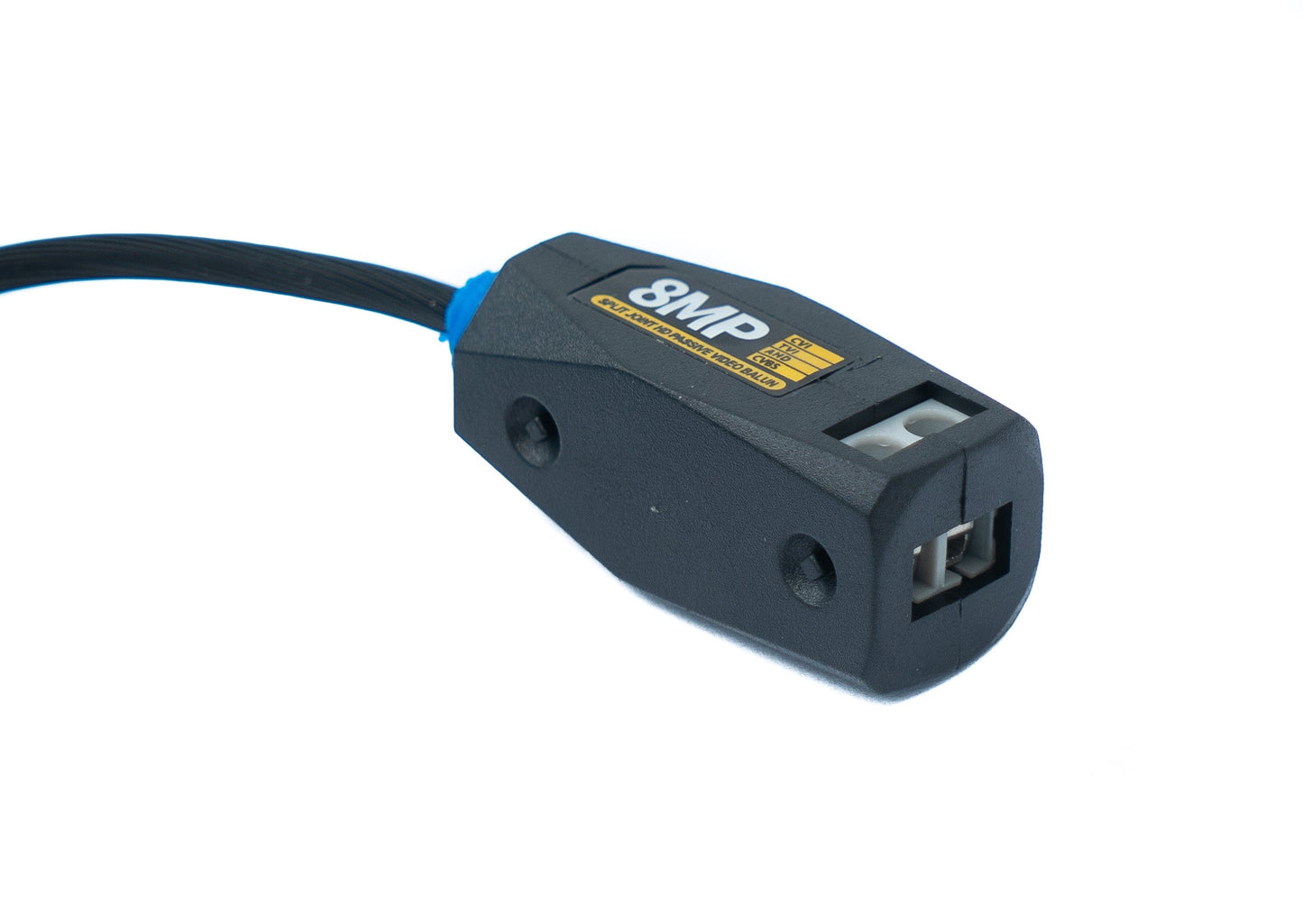 SYSTEM-S 2x UTP Kabel 10 cm Screw Lock zu BNC Stecker für HD Kameras Adapter in Schwarz