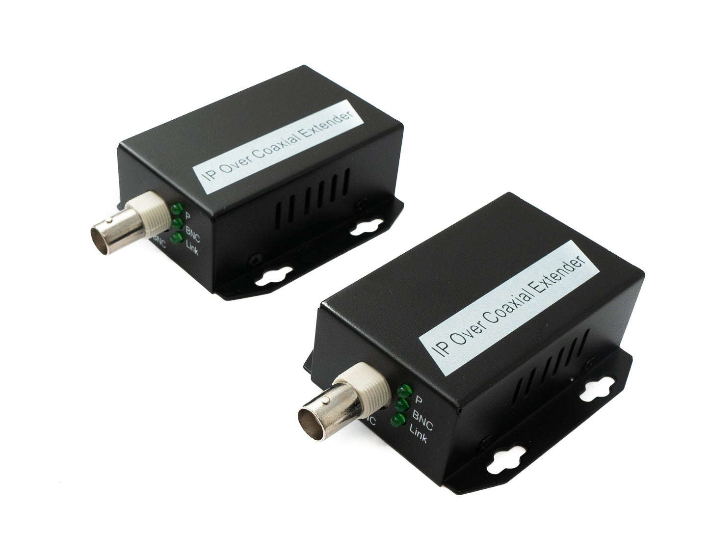 SYSTEM-S 75 Ohm IP Extender Set LAN RJ45 zu BNC Koaxialkabel in Schwarz
