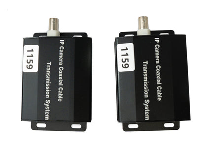 SYSTEM-S UTP IP Transceiver Set LAN RJ45 zu BNC Koaxialkabel in Schwarz