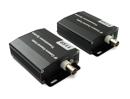 SYSTEM-S UTP IP Transceiver Set LAN RJ45 zu BNC Koaxialkabel in Schwarz