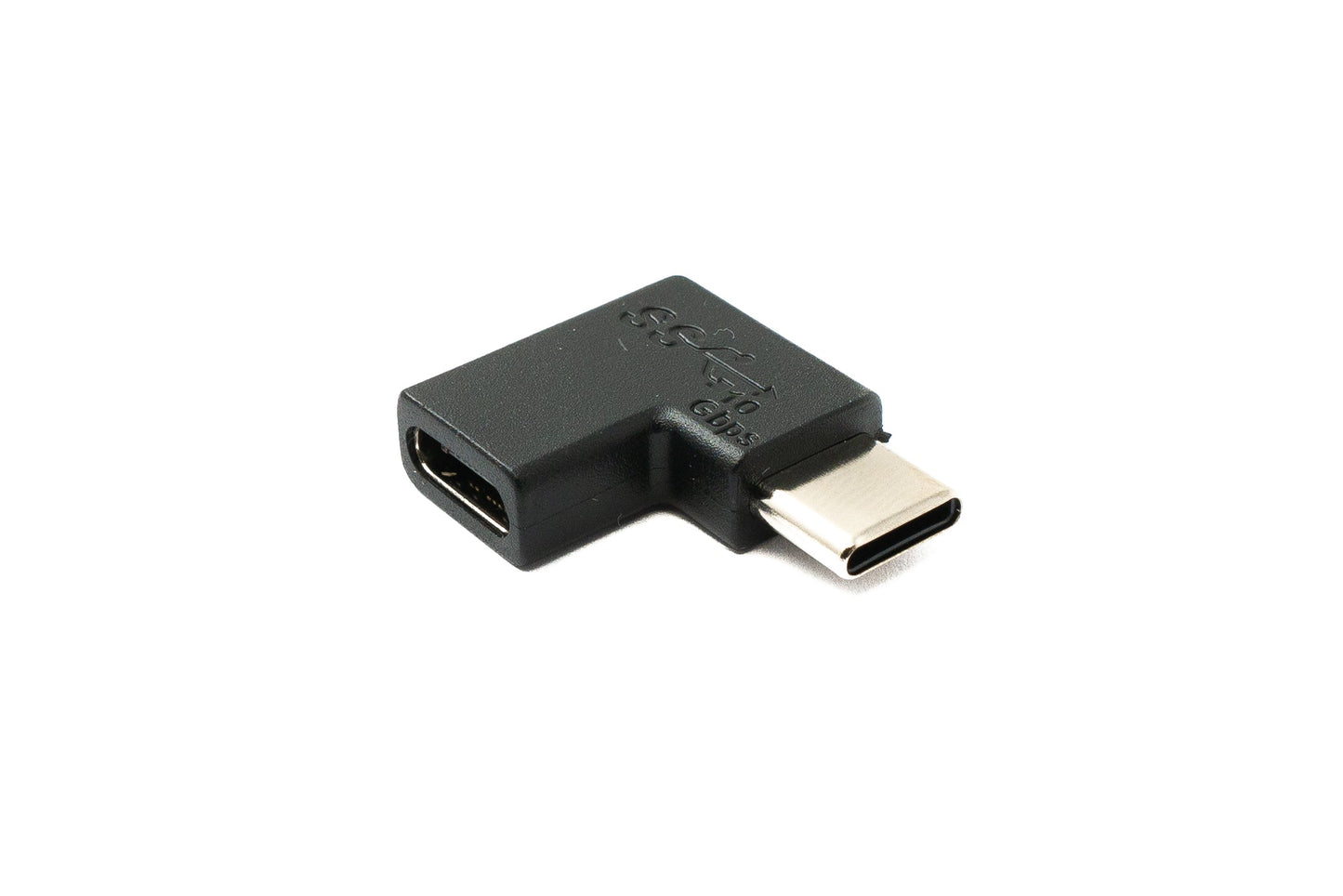 SYSTEM-S USB 3.1 Adapter Typ C Stecker zu Buchse Winkel Kabel in Schwarz