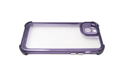 SYSTEM-S protective case shockproof made of TPU in purple transparent case for iPhone 14 Plus