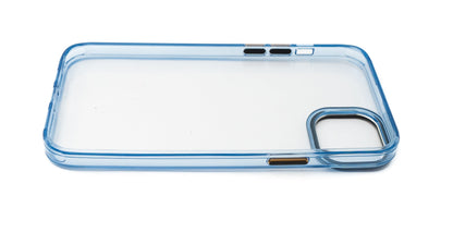 SYSTEM-S protective case shockproof made of TPU in blue transparent case for iPhone 14 Plus