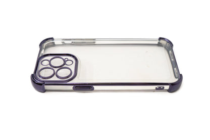 SYSTEM-S protective case shockproof made of TPU gloss purple transparent case for iPhone 14 Pro Max