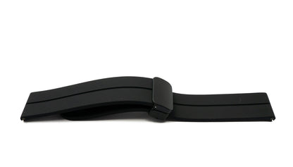 SYSTEM-S Armband 20 mm aus Silikon mit Kippfaltschließe für Smartwatch in Schwarz