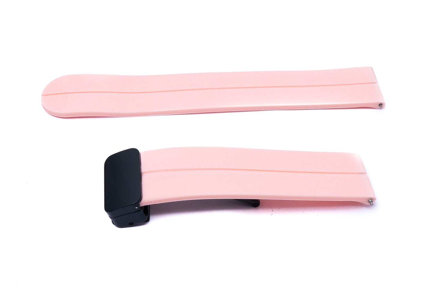 SYSTEM-S Armband 20 mm aus Silikon mit Kippfaltschließe für Smartwatch in Pink
