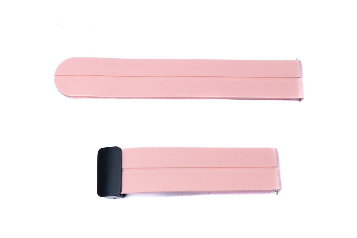 SYSTEM-S Armband 20 mm aus Silikon mit Kippfaltschließe für Smartwatch in Pink