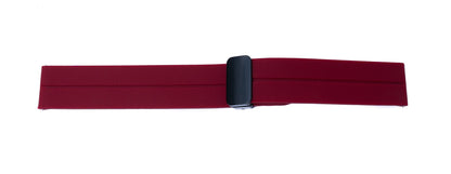 SYSTEM-S Armband 20 mm aus Silikon mit Kippfaltschließe für Smartwatch in Rot