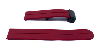 SYSTEM-S Armband 20 mm aus Silikon mit Kippfaltschließe für Smartwatch in Rot