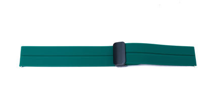 SYSTEM-S Armband 20 mm aus Silikon mit Kippfaltschließe für Smartwatch in Grün