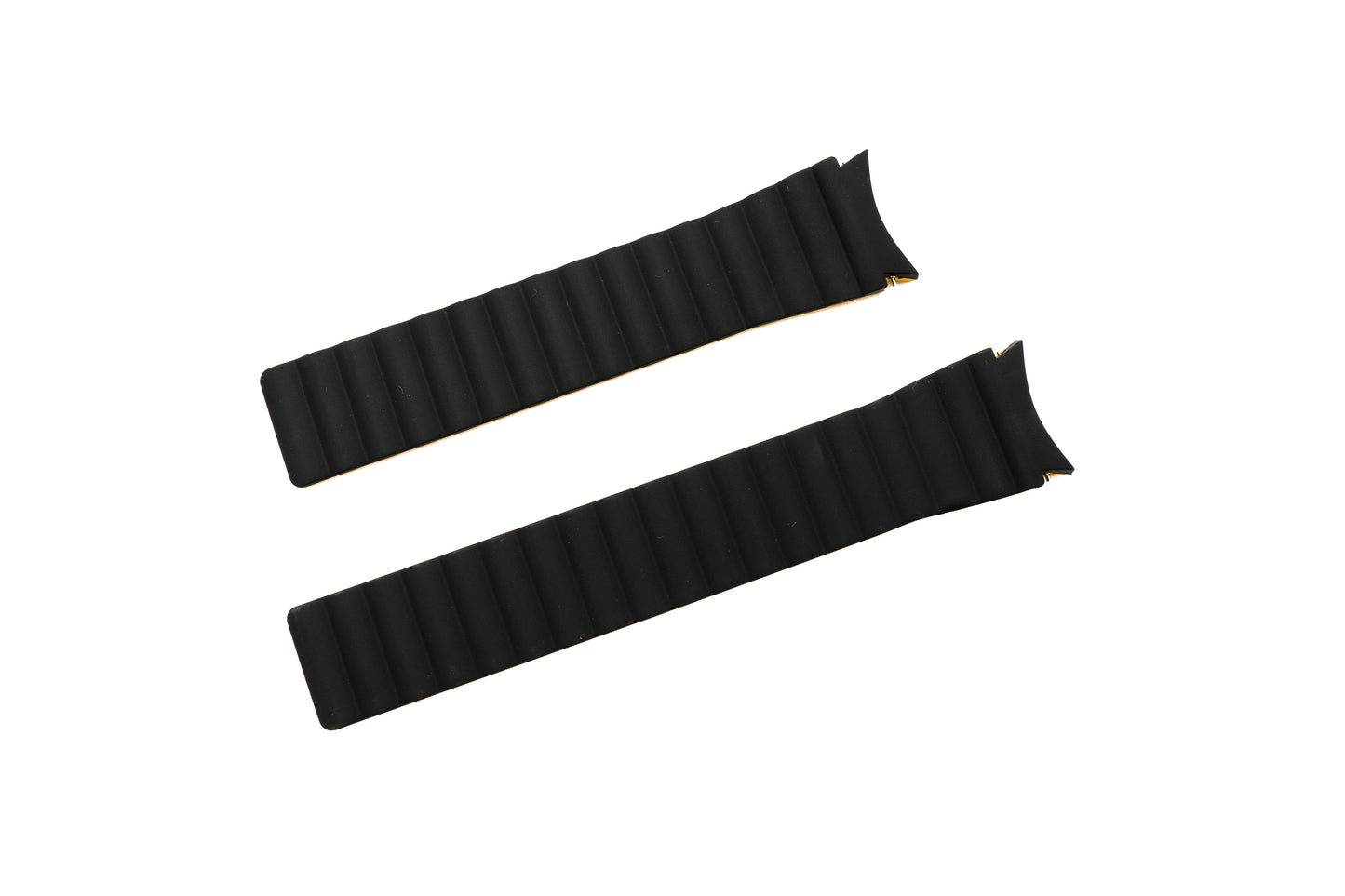SYSTEM-S Armband 20 mm aus Silikon magnetisch für Samsung Galaxy Watch 5 4 Schwarz Gelb