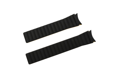 SYSTEM-S Armband 20 mm aus Silikon magnetisch für Samsung Galaxy Watch 5 4 Schwarz Gelb