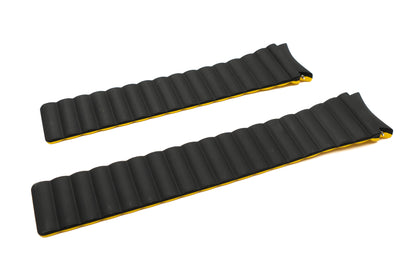 SYSTEM-S Armband 20 mm aus Silikon magnetisch für Samsung Galaxy Watch 5 4 Schwarz Gelb
