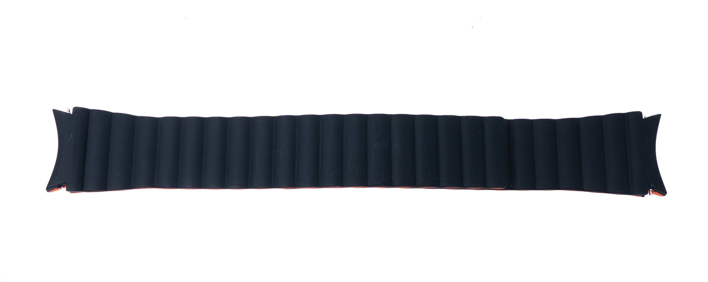 SYSTEM-S Armband 20 mm aus Silikon magnetisch für Samsung Galaxy Watch 5 4 Schwarz Orange