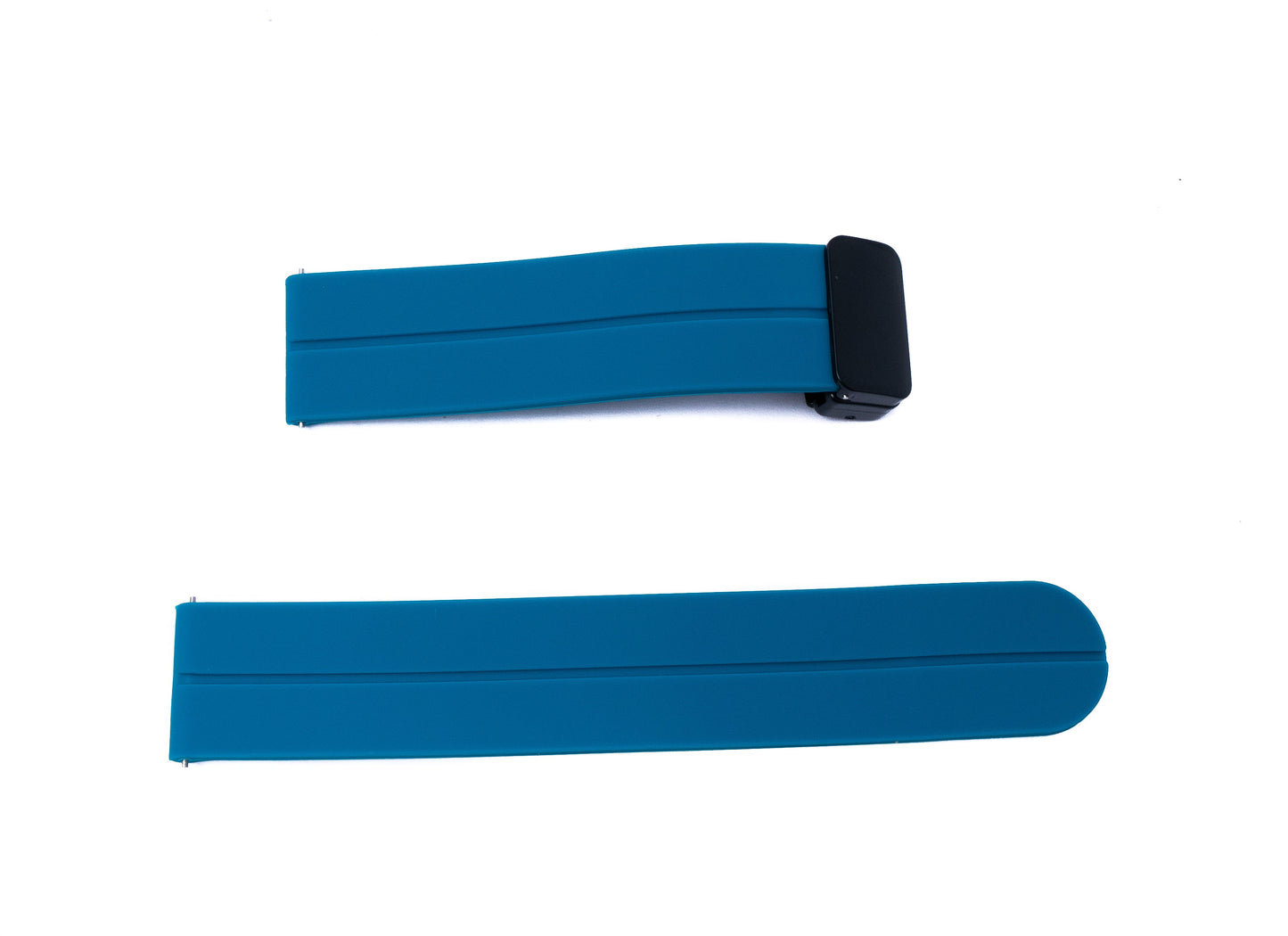 SYSTEM-S Armband 20 mm aus Silikon mit Kippfaltschließe für Smartwatch in Blau