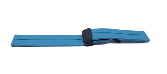 SYSTEM-S 20 mm silicone strap with folding clasp for Smartwatch in light blue