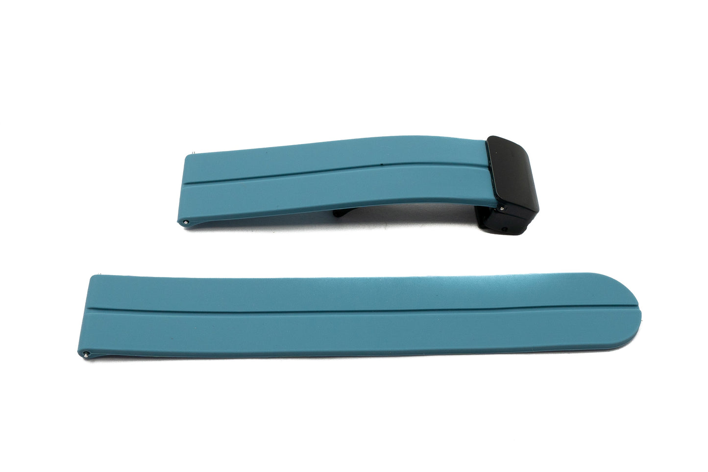SYSTEM-S 20 mm silicone strap with folding clasp for Smartwatch in light blue
