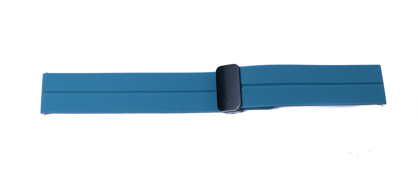 SYSTEM-S 20 mm silicone strap with folding clasp for Smartwatch in light blue