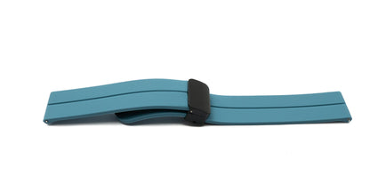 SYSTEM-S 20 mm silicone strap with folding clasp for Smartwatch in light blue