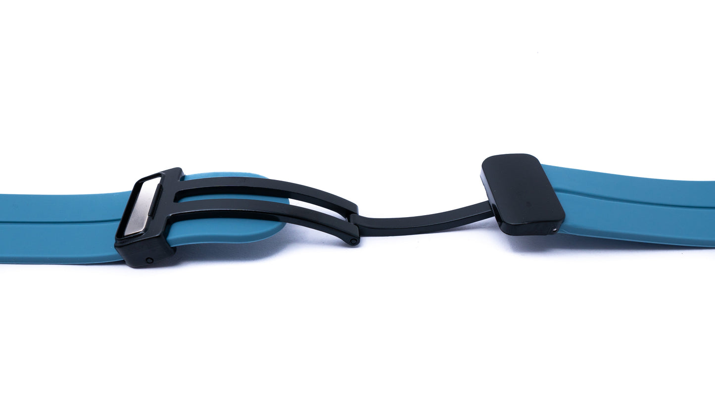 SYSTEM-S 20 mm silicone strap with folding clasp for Smartwatch in light blue