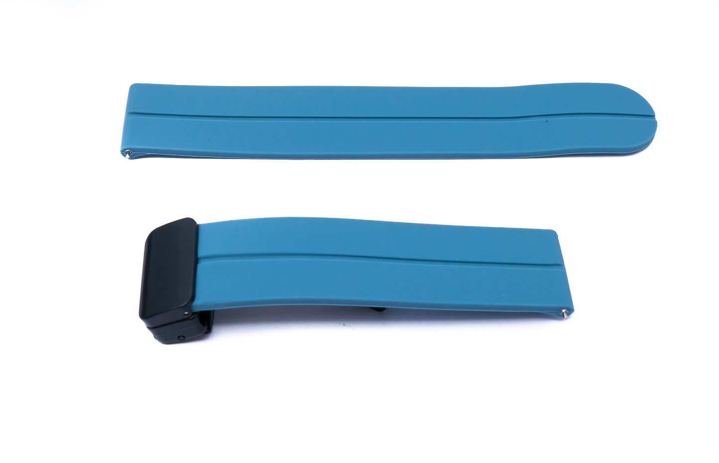 SYSTEM-S 20 mm silicone strap with folding clasp for Smartwatch in light blue