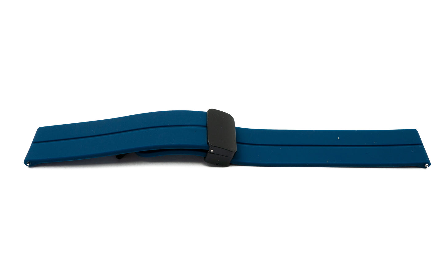SYSTEM-S Armband 20 mm aus Silikon mit Kippfaltschließe für Smartwatch in Dunkelblau